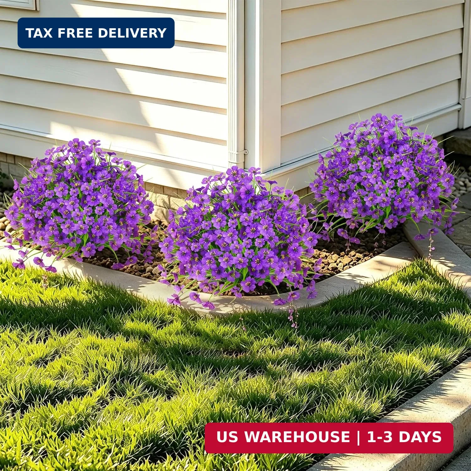 Grooy Set of 2 Artificial Topiary Ball Flower for Outdoor | UV Resistant Faux Fl