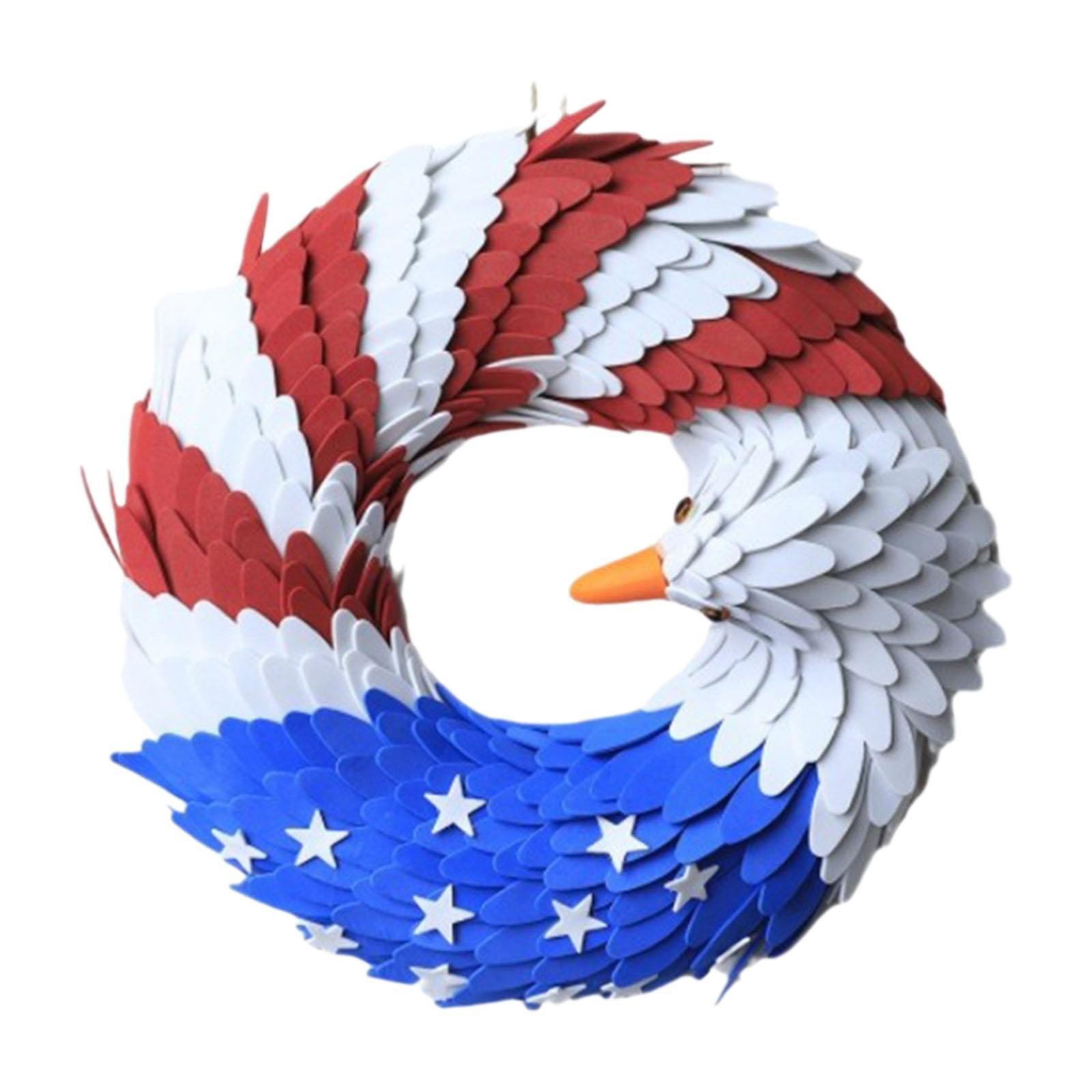 Artificial Wreath Door Sign Club American Eagle Patriot 7