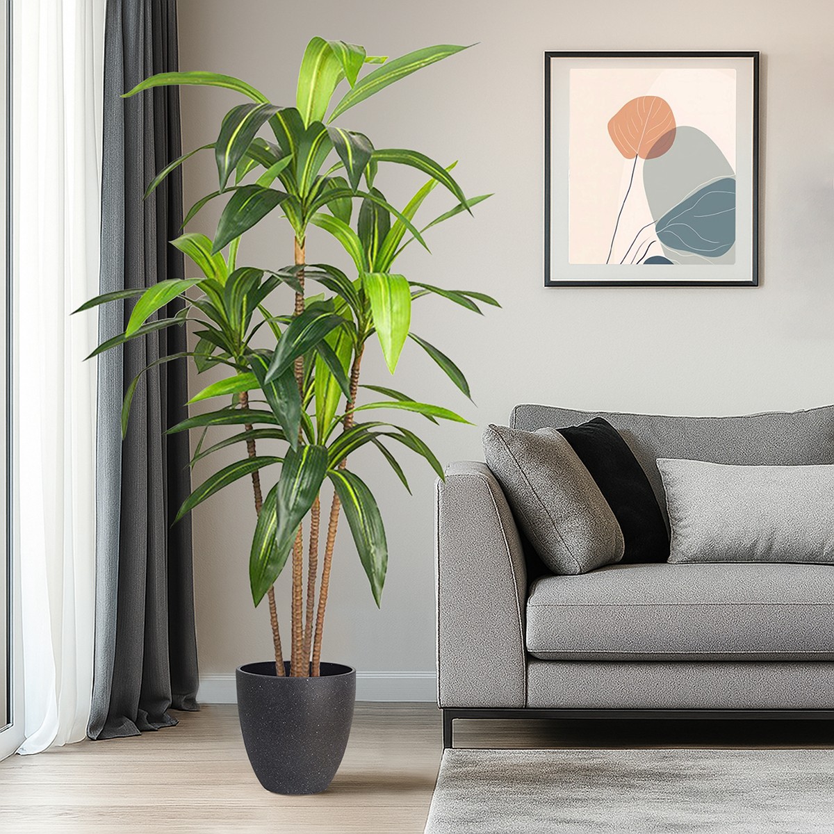 Artificial Dracaena Plant with Plant Pot Outdoor Fake Plants