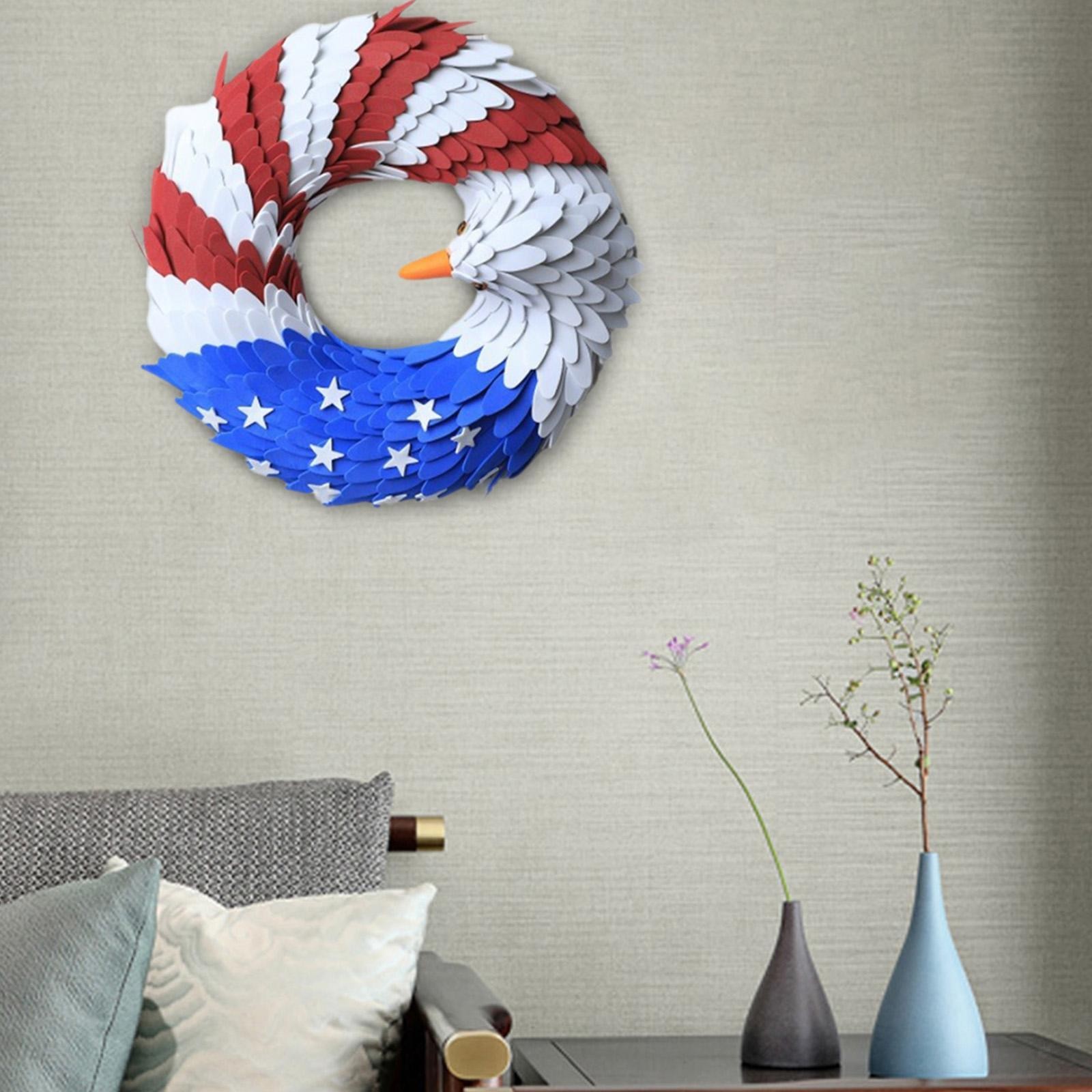Artificial Wreath Door Sign Club American Eagle Patriot 7