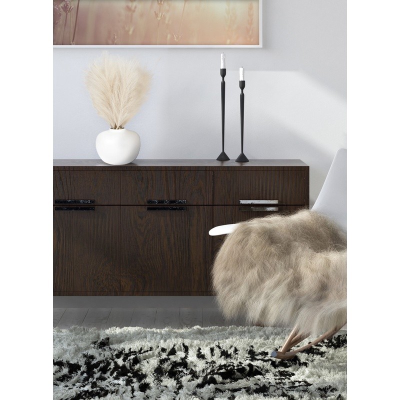 14in Artificial Pampas Grass Silk Plant in White Vase Indoor Décor Centerpiece