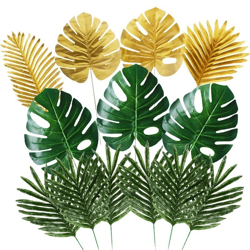 Artificial Tropical Palm Leaves Fake Silk Plant Jungle Safari Party Summer Beach
