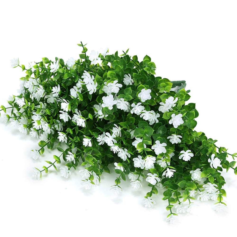 KLEMOO Artificial Flowers Fake Outdoor UV Resistant Boxwood Plants Shrubs 4 P…
