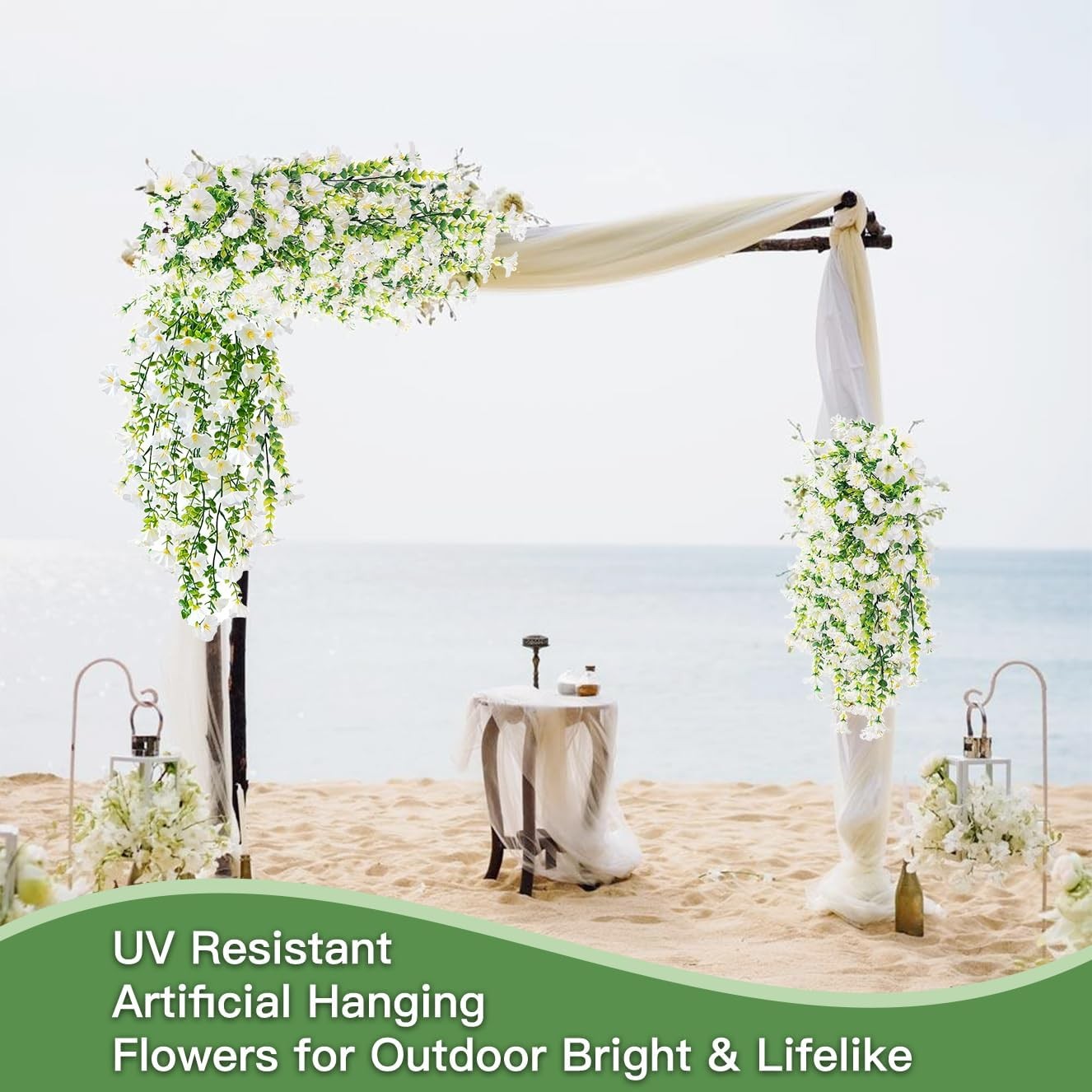 Artificial Flowers for Outdoors Fake Morning Glory Hanging Flower Decoration, 2