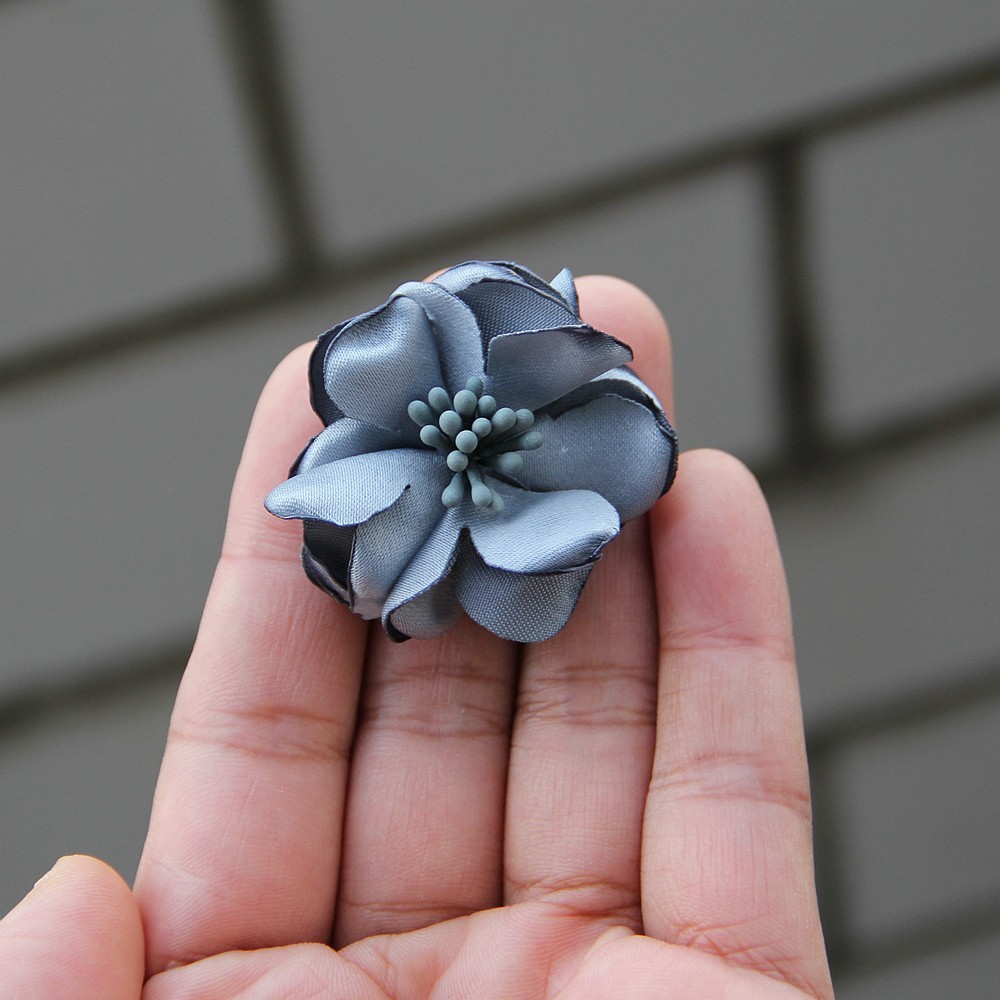 4.5CM Handmade Satin Fabric Artificial Flower For Wedding Party Clothing Decora