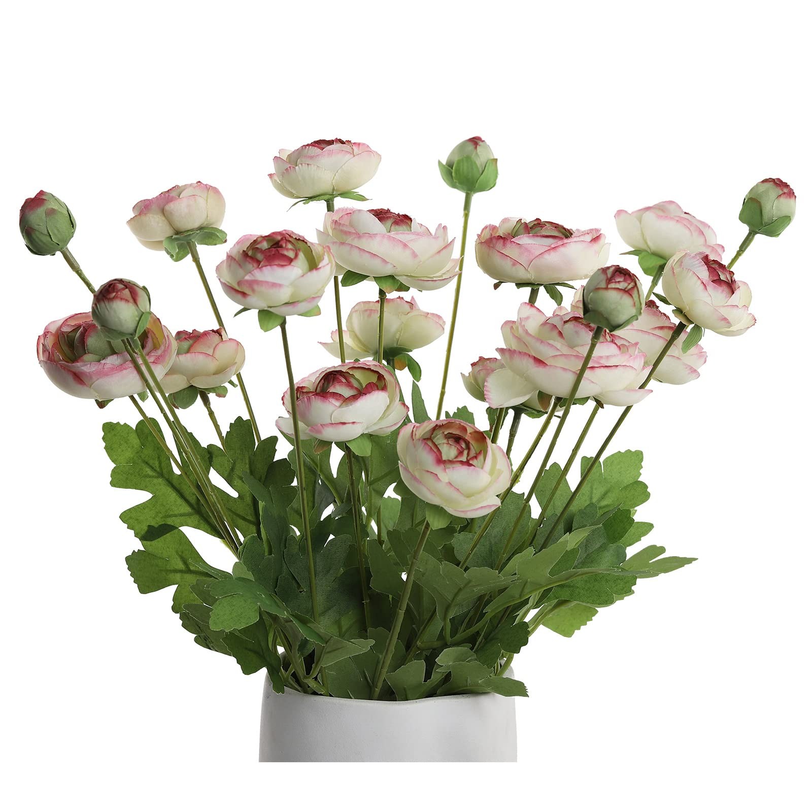 Artificial Silk Flowers Persian Buttercup Bicolor Ranunculus Flower 5 PcsSuit…