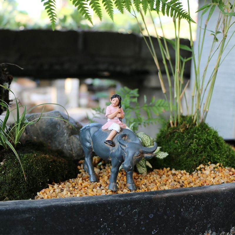 Simulated Buffalo Micro-landscape Landscaping Small Ornament Rockery Decorative