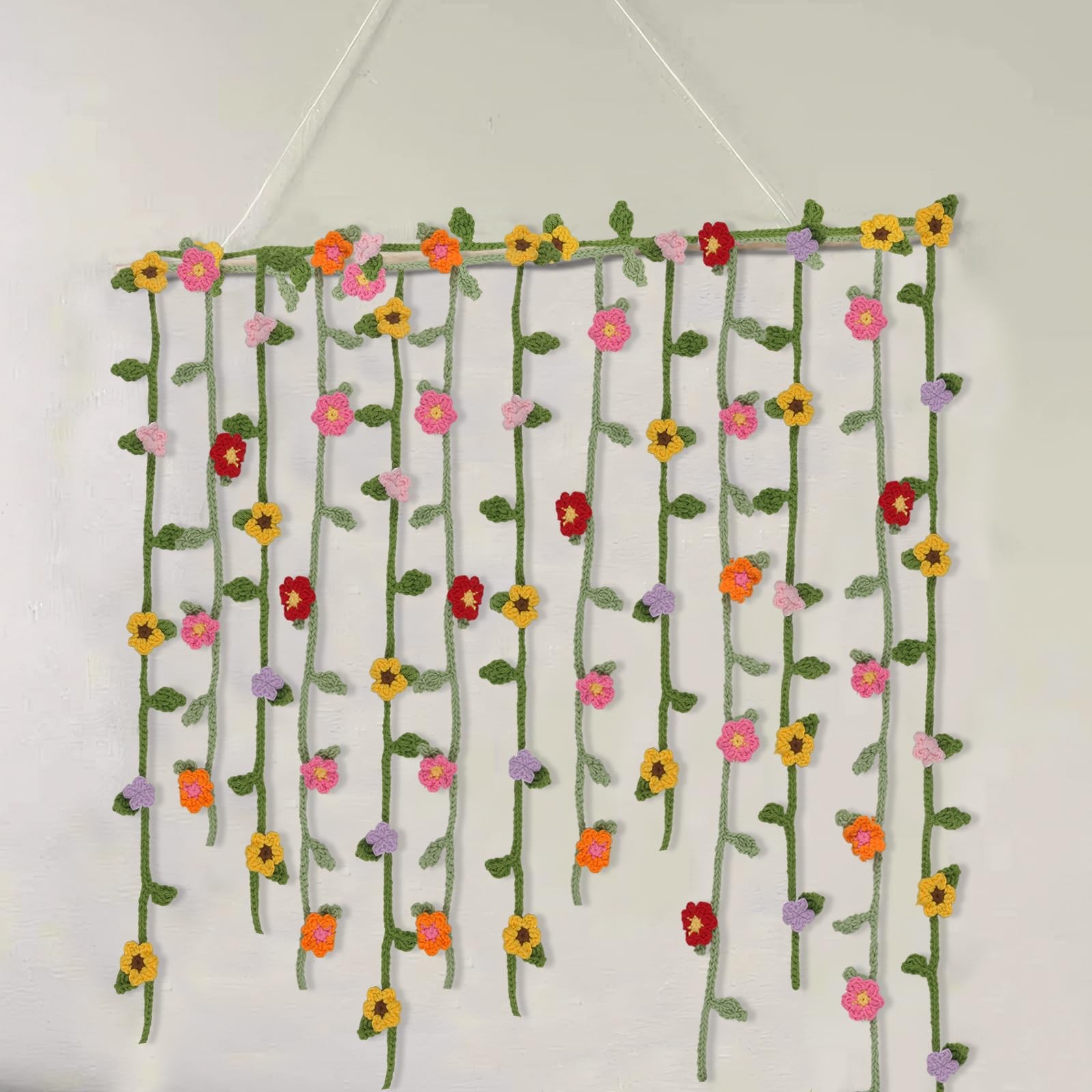 2 Pcs Crochet Flowers Hanging Plant Daisy Sunflower for Accessories Car Flowe…