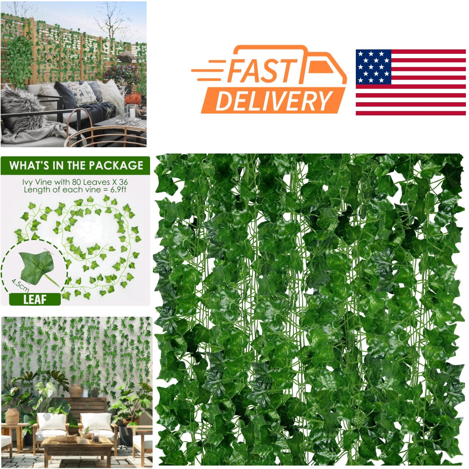 Versatile Artificial Ivy Vines 36 Pack 83 Inch Perfect for Weddings and Events