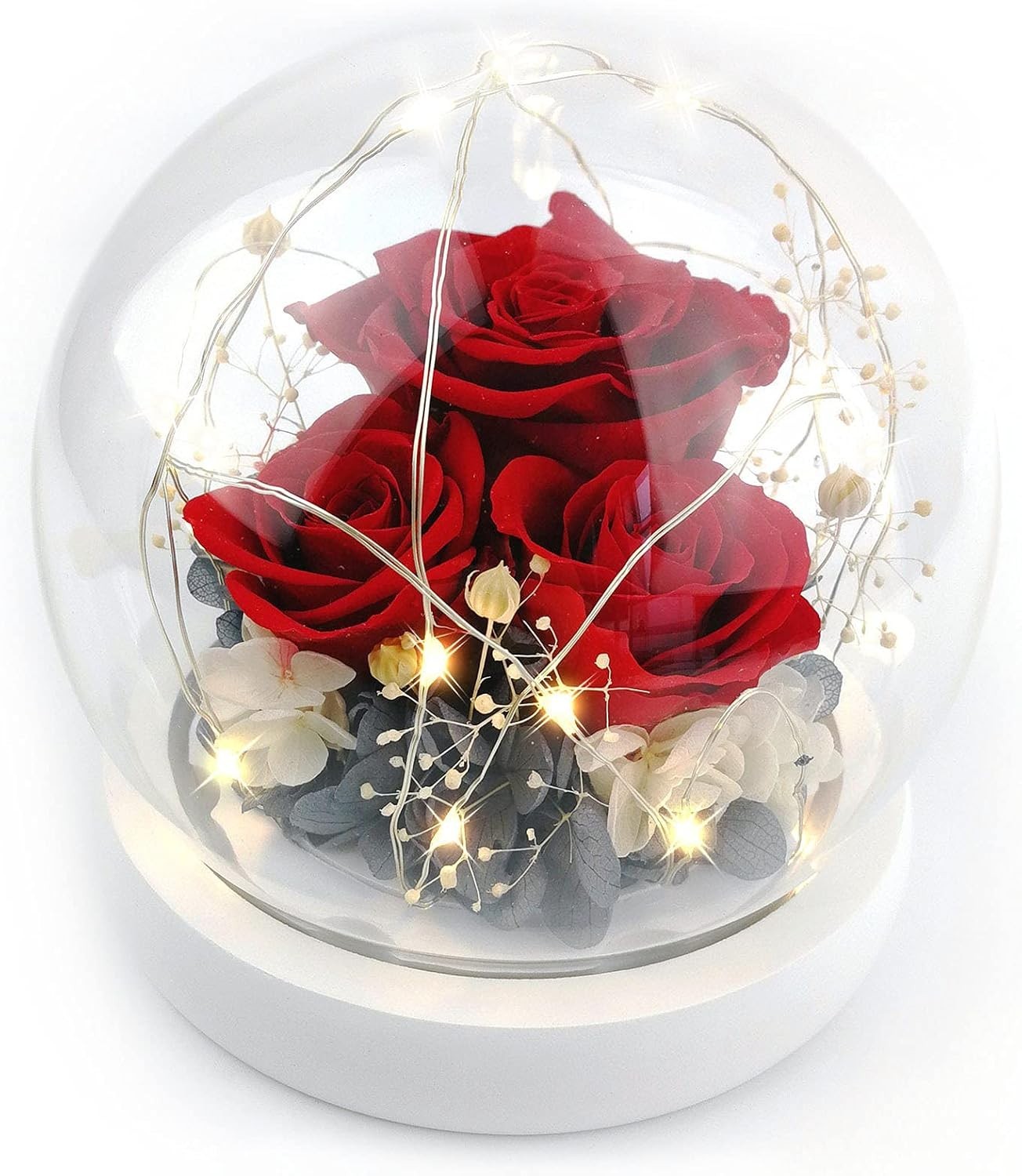 Forever Flowers Real Eternal Roses Preserved Flowers Gift with LED Mood Light…
