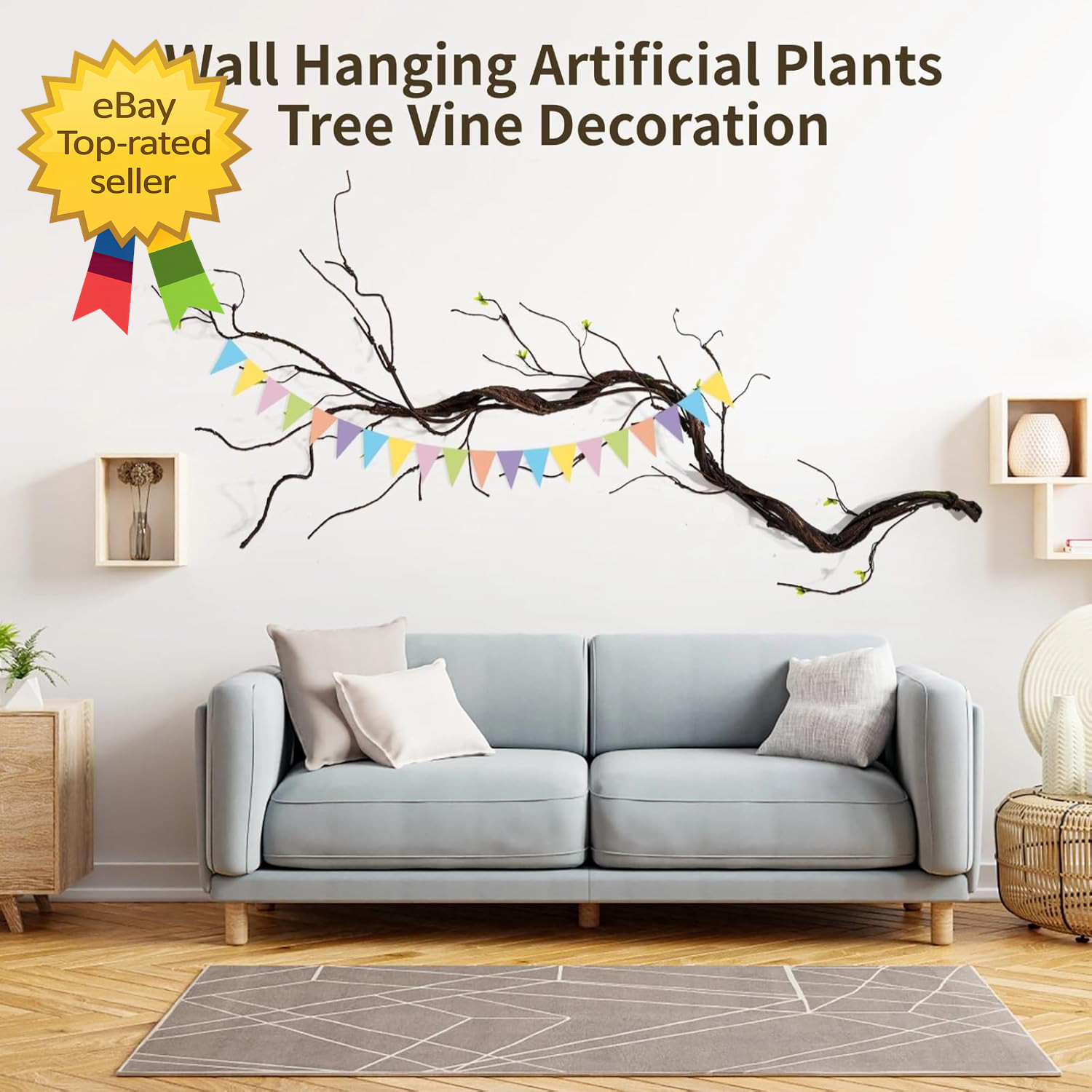 Artificial Hanging Tree Branch Vine 67 Inch Decorative Rattan for Home Events