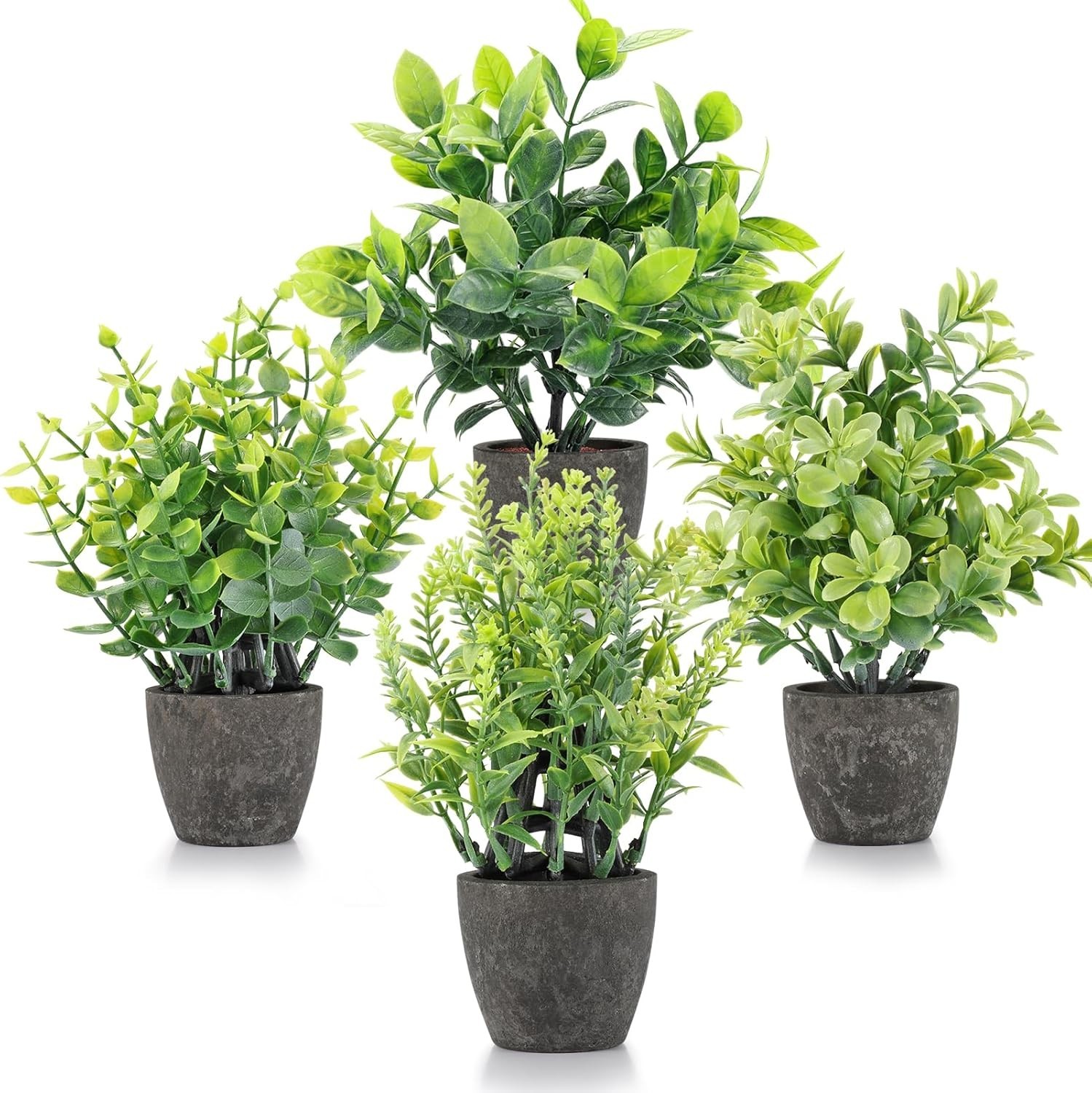 4 Pack Small Fake Plants Eucalyptus Rosemary Succulents Plants Artificial in …