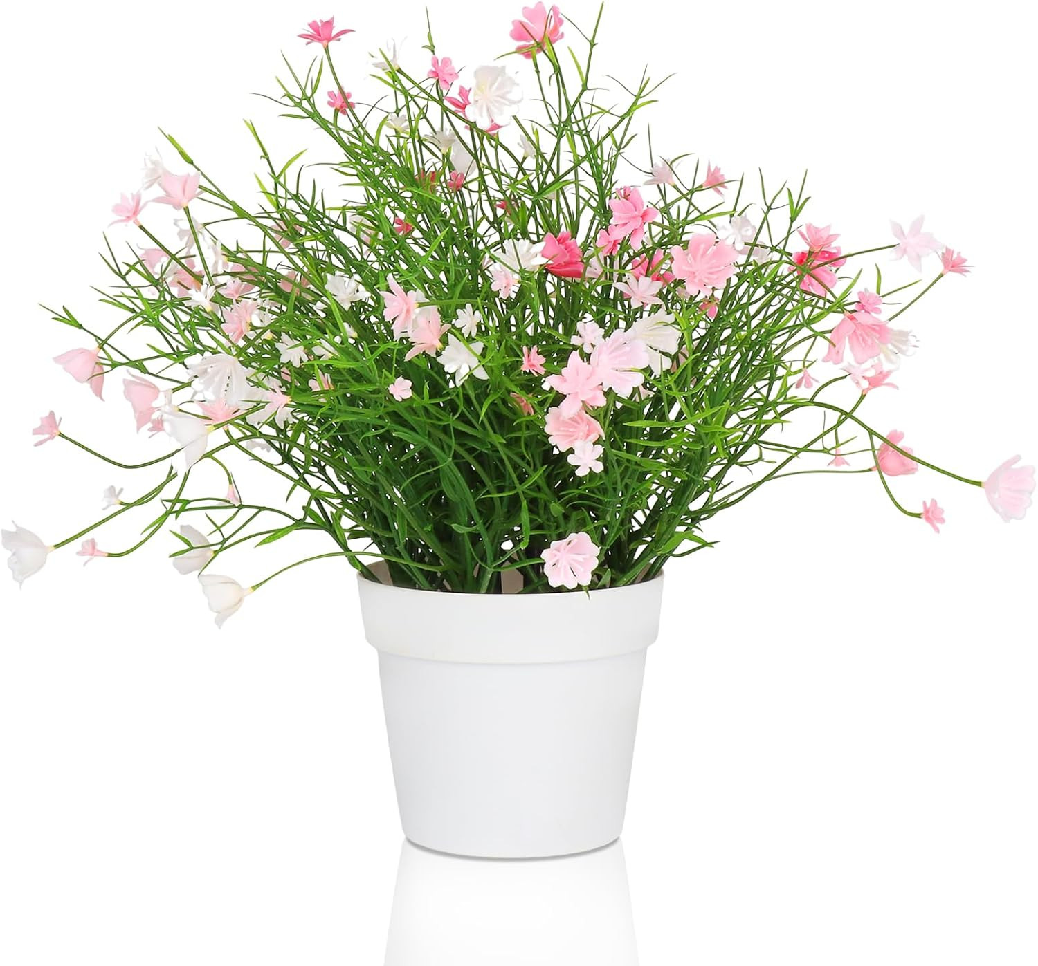 Artificial Babys Breath Potted Fake Plants with Flowers Faux Plants Indoor fo…