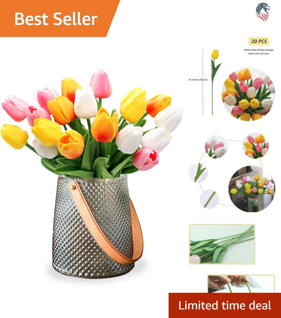 Compatibility Artificial Tulips Flowers 20pcs Faux PU Spring Wedding Party De…