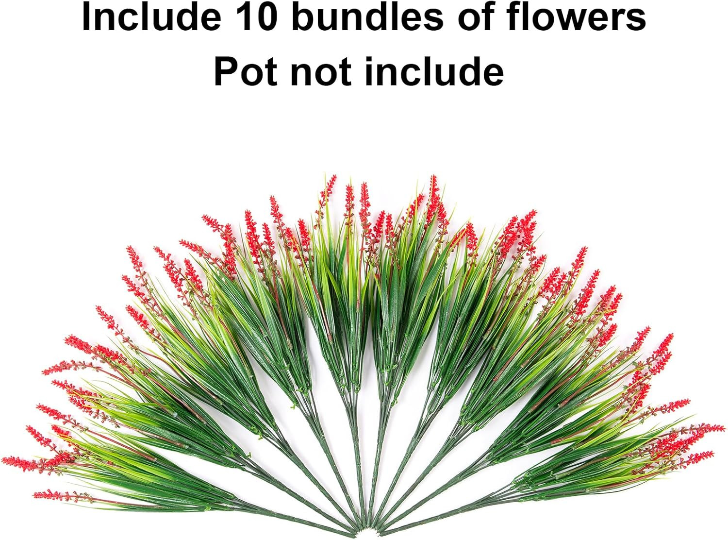 Artificial Fake Flowers Outdoor Plants for Summer Decoration,10 Bundles Faux Pla