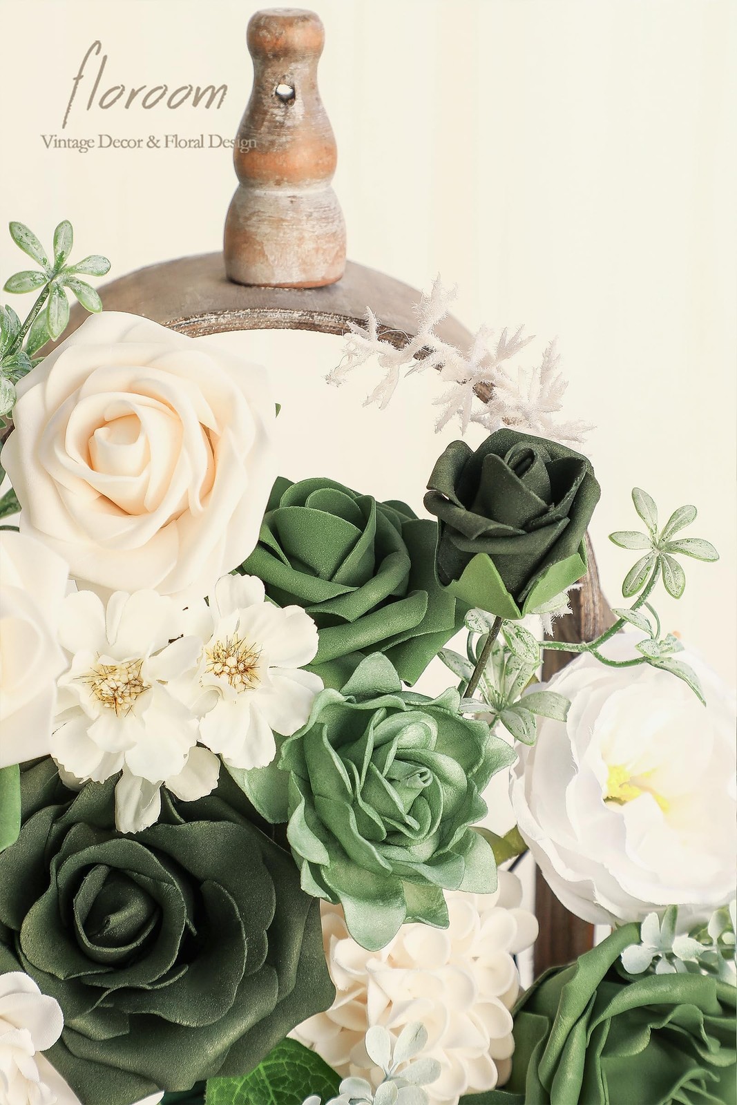 Olive Green Artificial Flowers Forest Green Fake Roses Peonies Dahlia Greener…