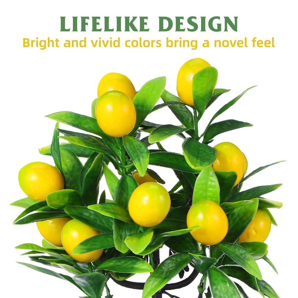 Potted Faux Tree Artificial Lemon Plant Practical Fake Plant Desktop Greenery