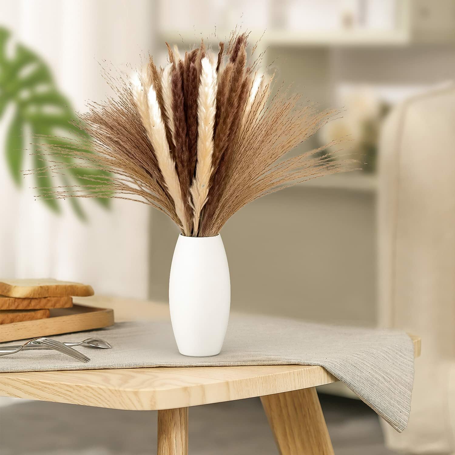 80Pcs Natural Dried Pampas Grass Reed Flower Bunch Xmas Wedding Valentines Gift