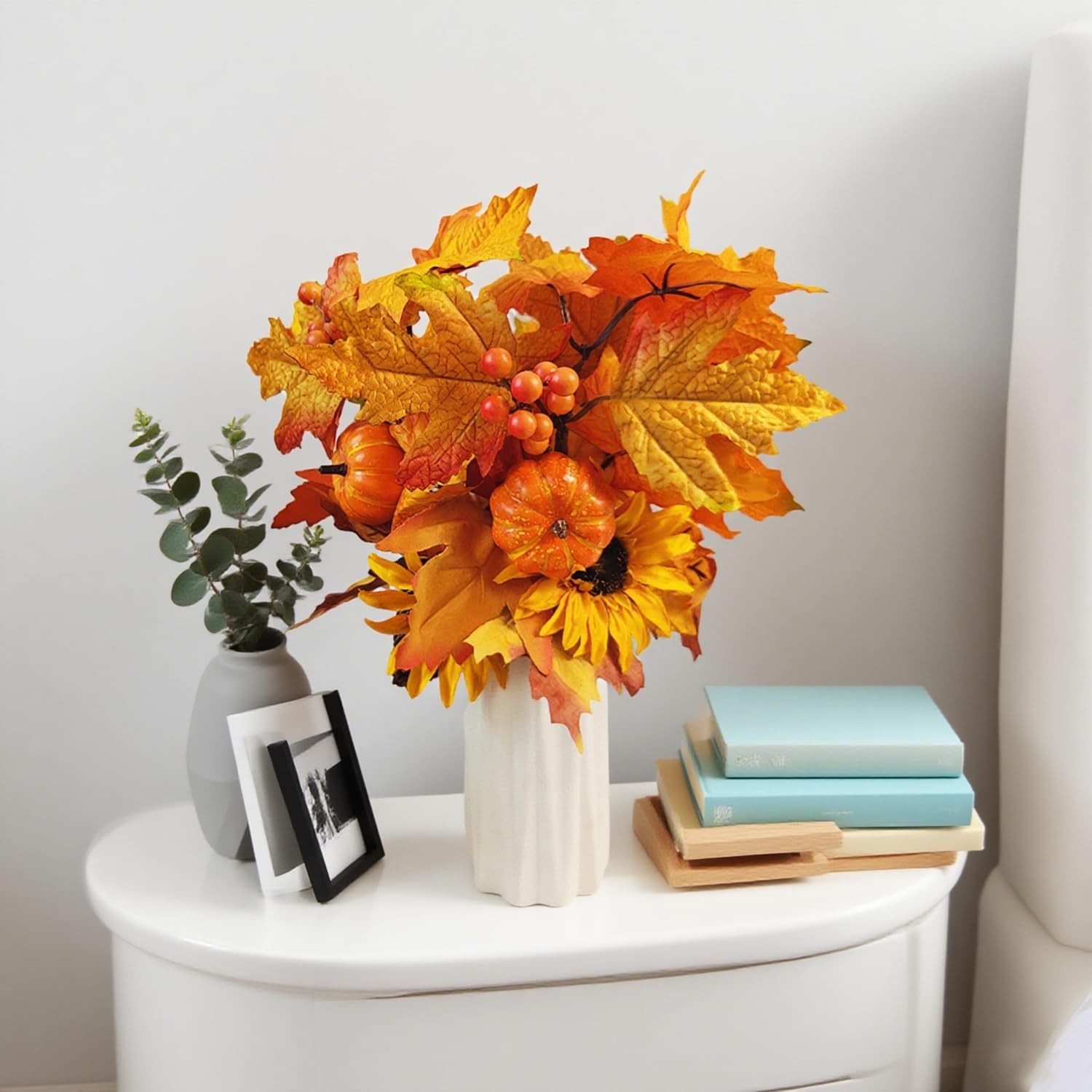 Fall Flowers Artificial for Decoration,16.9 In Fall Floral Stems Picks with P…