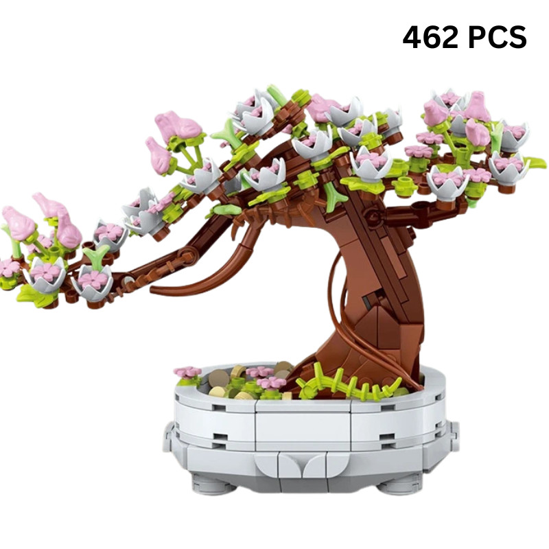 462 PCS Cherry Blossom Bonsai Building Block Flower Set With Pot DIY Decorative