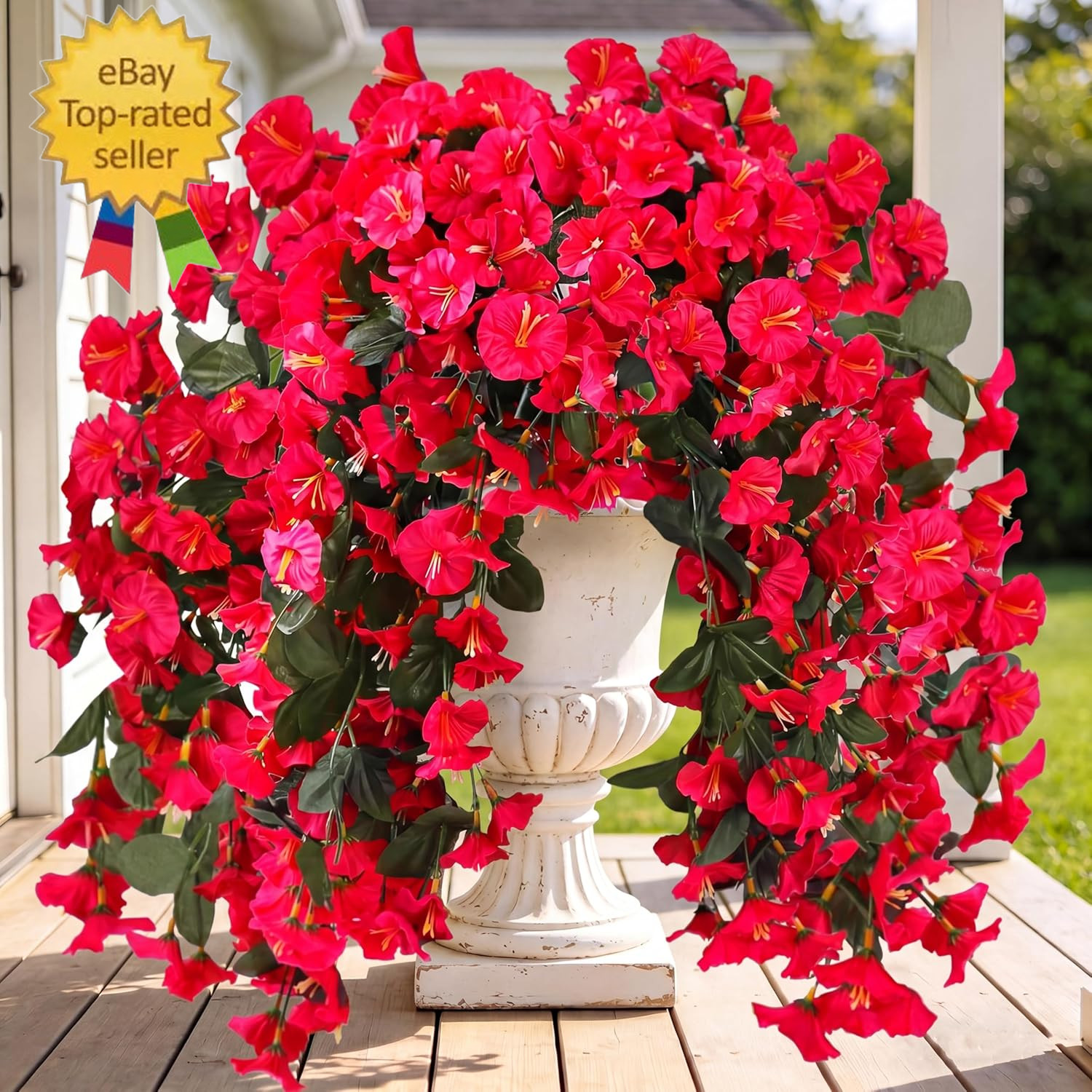 Artificial Fake Hanging Flowers Plants for Outdoor outside Spring Summer Decorat