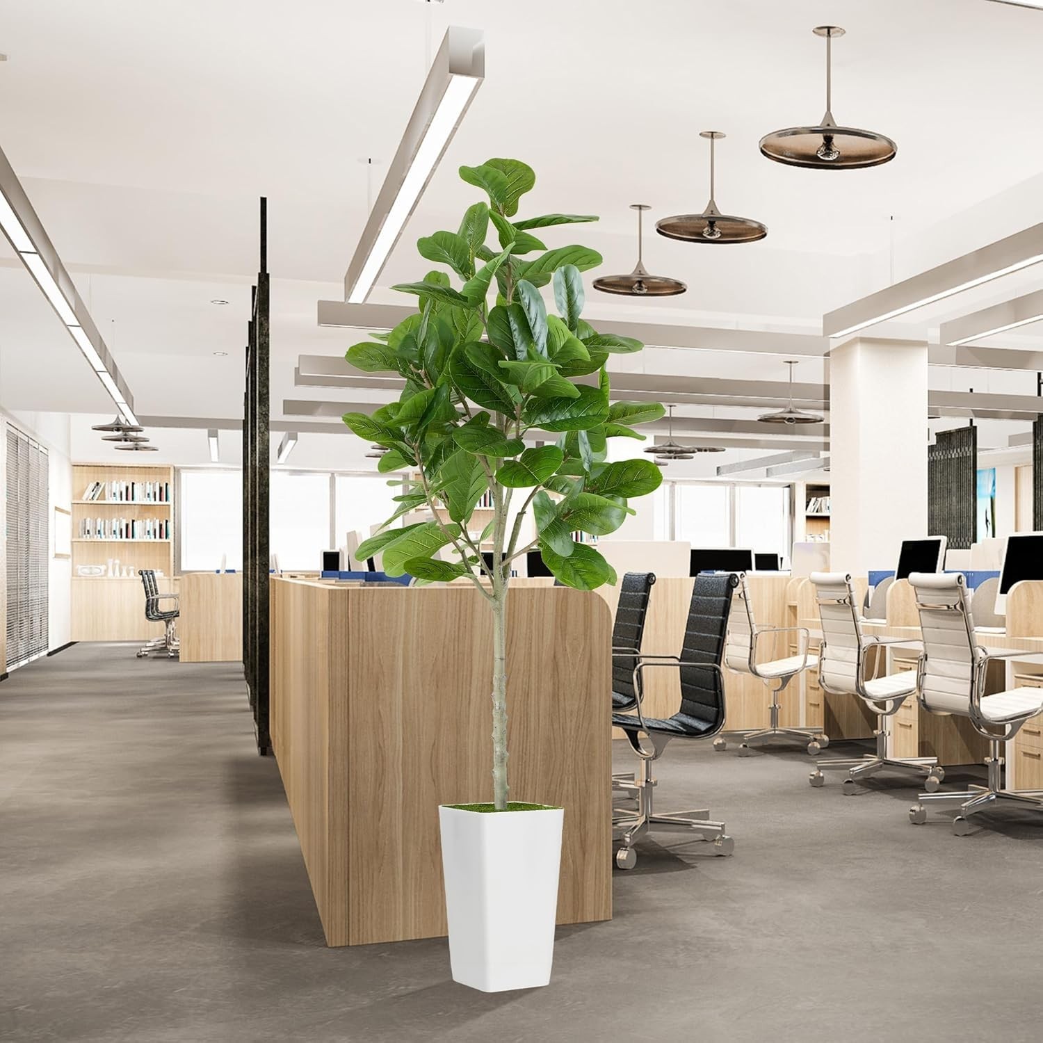 Artificial Fiddle Leaf Fig Tree 6ft Realistic Tall Fake Plants Office Home