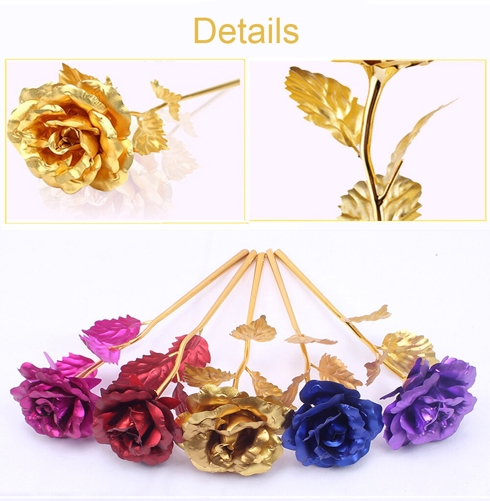 Gold Plated Real Rose 24K Dipped Flower Valentine’s Day Love Gifts For Her