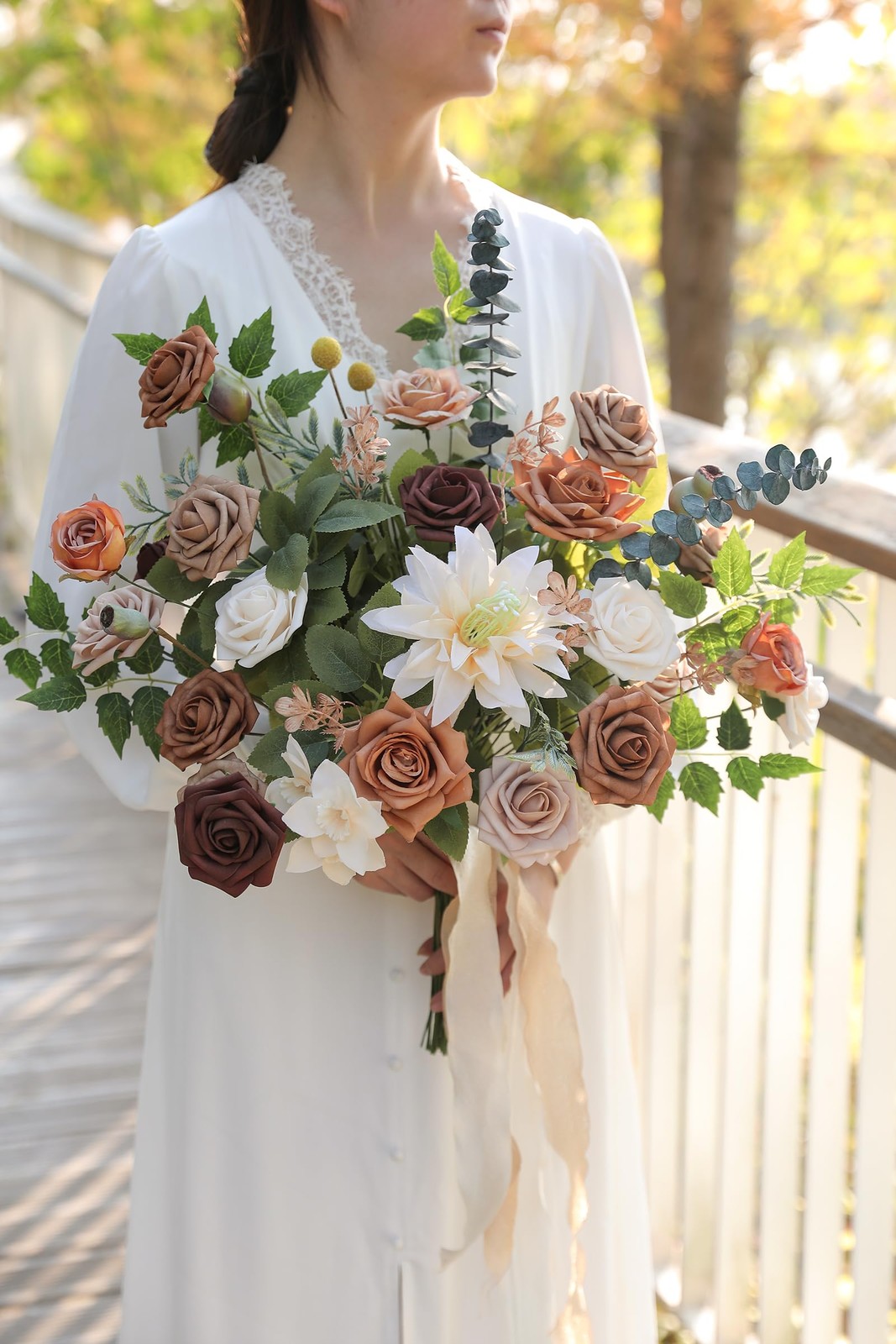 Rose Artificial Flowers 25pcs Shades of Earth Tones Ombre Colors Foam Fake Ro…