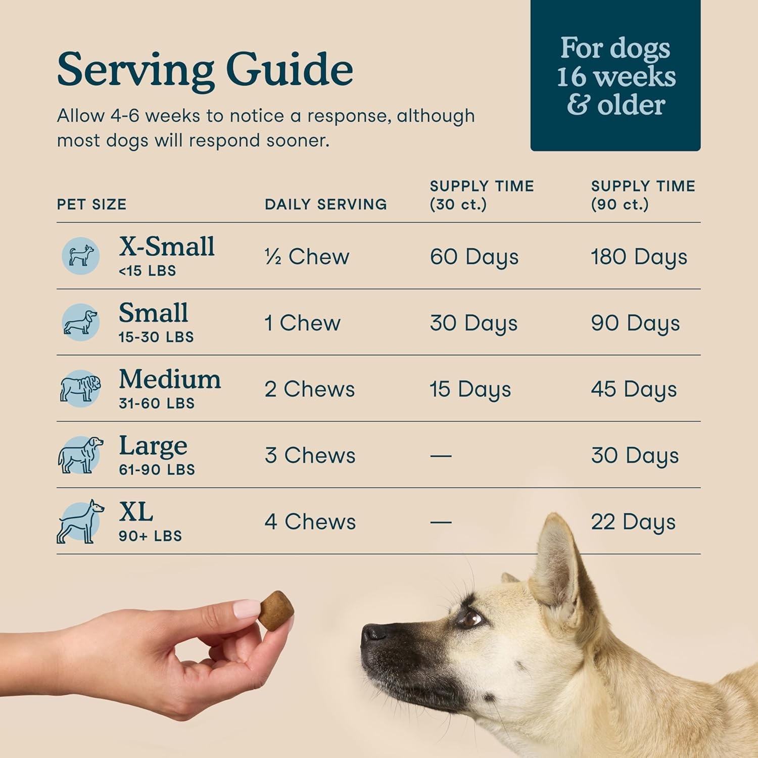 Dog Multivitamin Chews with Glucosamine and 90 Chews, Brown