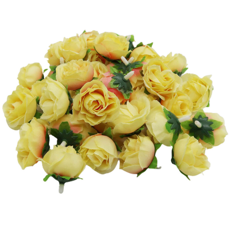 50/200X Artificial Fake Rose Flower Heads Silk Bulk Bouquet Wedding Party Decor