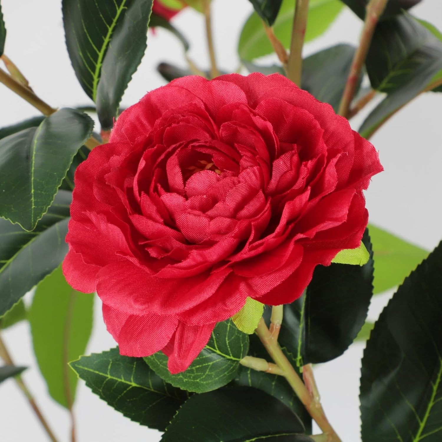2 Pack 4FT Artificial Camellia Flower Tree Fake Plant Garden Yard Office Decor