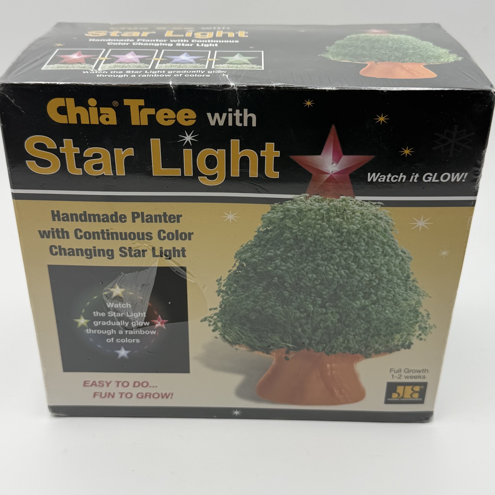 Chia Tree with Star Light Handmade Decorative Planter New Sealed Growing Kit