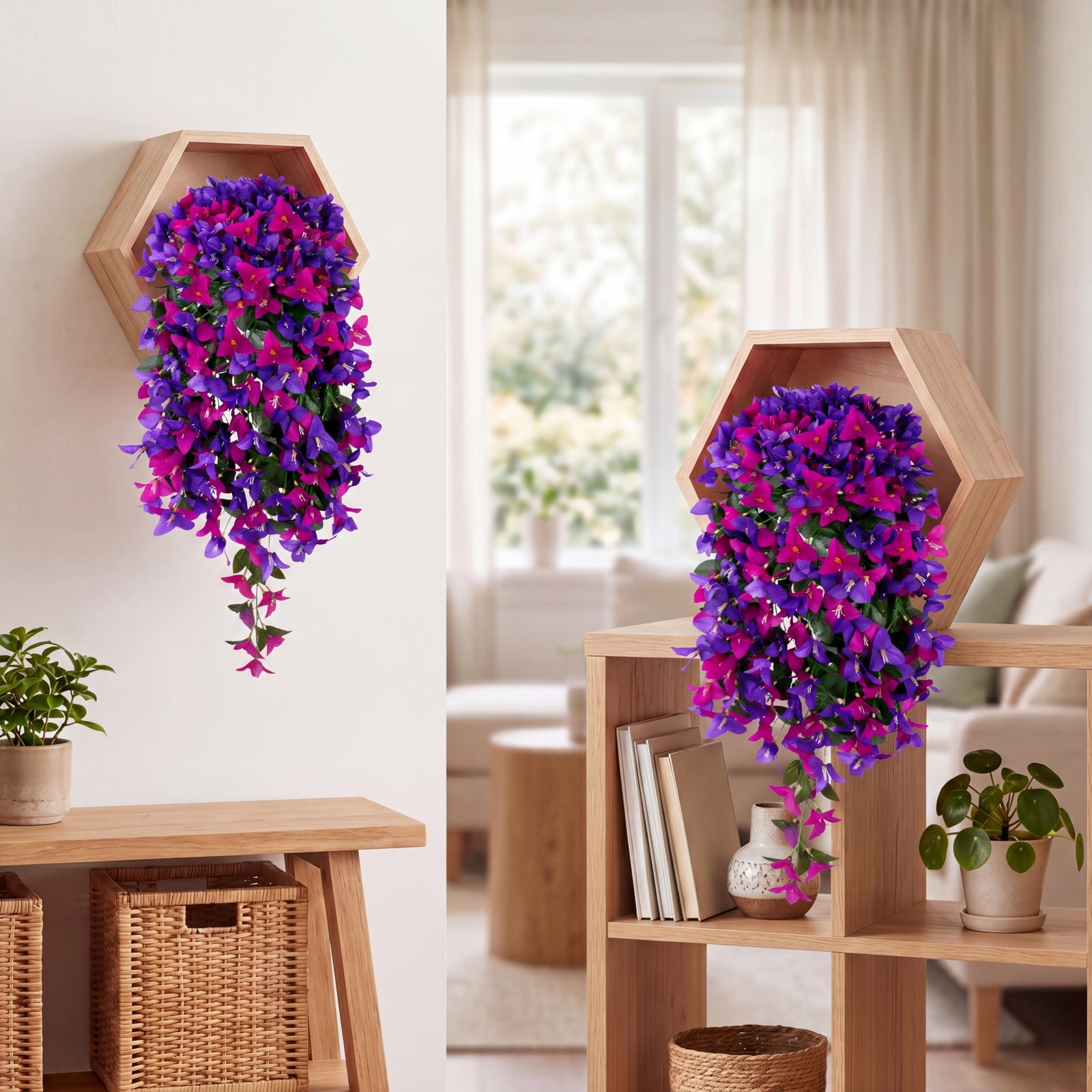 Artificial Bougainvillea Flowers Fake Hanging Flowers Plants for Outdoor Outs…