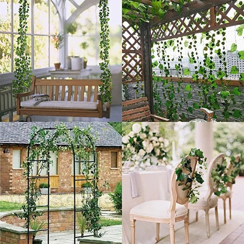 21M Artificial Green Leaves Ivy Vine Garland Creeper Rattan Fake Leaf Plants Han