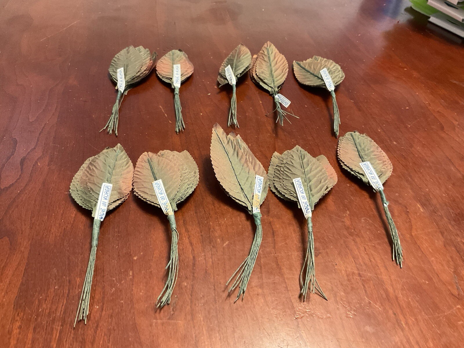 Artificial Fabric Leaves 3” Green Bronze Moss 10 Dozen Item #77MS NEW