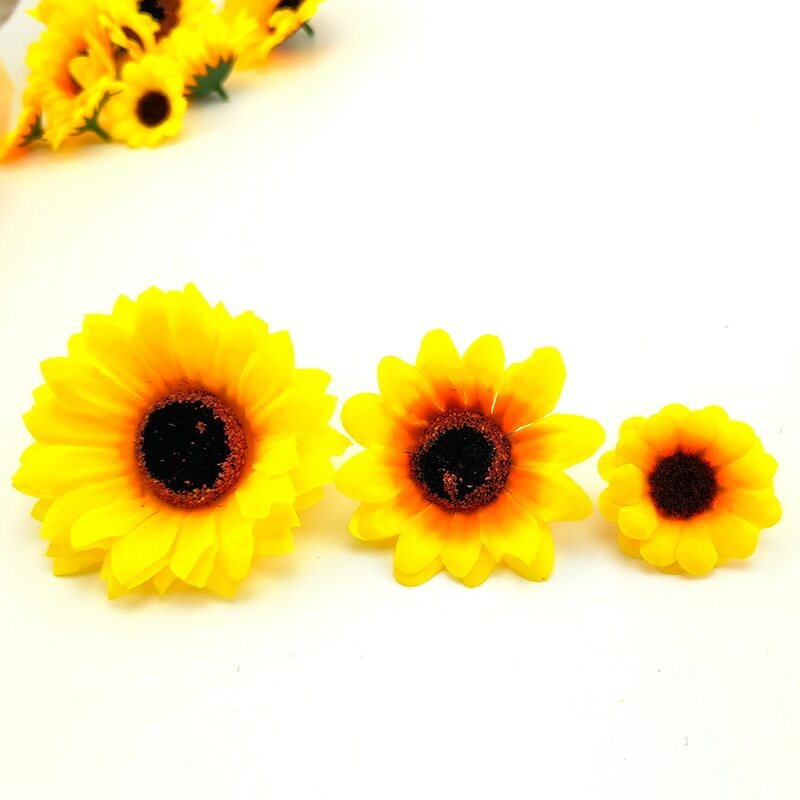 Artificial Large Head Sunflowers Fake Silk Flower Wedding Decor 10/20/50pcs