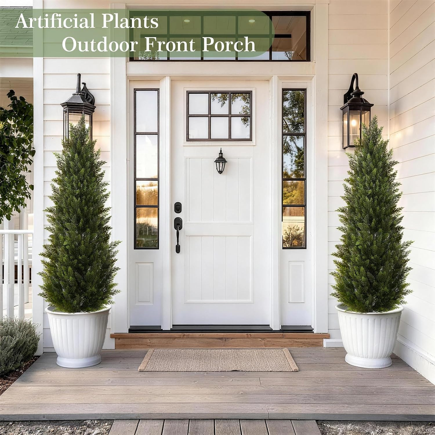 Vitalismo Artificial Topiary Cedar Trees 6FT Tall 2 Set, Outdoor Indoor Faux Pin