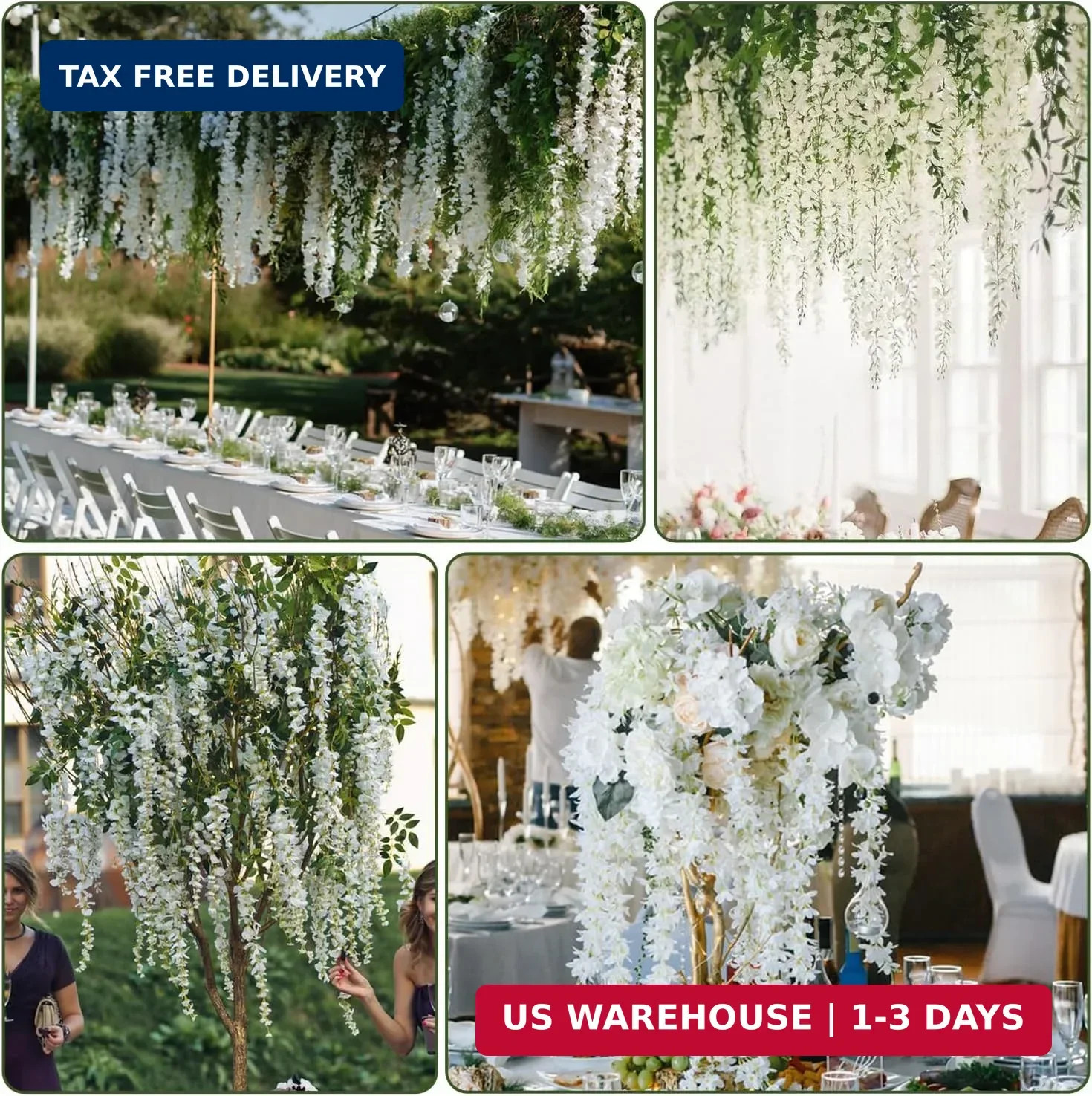 Alotiki Wisteria Hanging Flowers,Fake Hanging Flowers,Wisteria artificiales Garl
