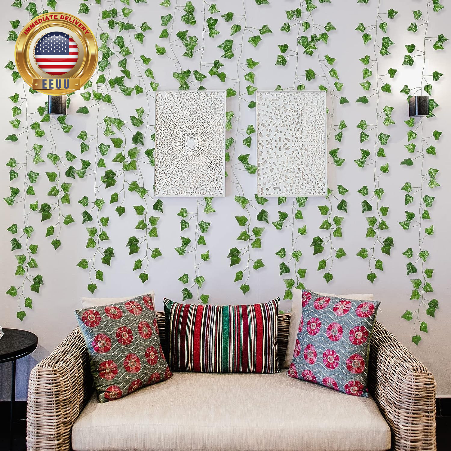 Fake Vines for Room Decor(12 Pack 84 Feet) Aesthetic Artificial Plant Ivy Leaves