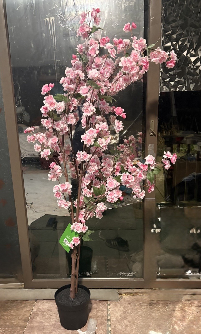 6Ft Pink Cherry Blossom Artificial Tree for Home Office Indoor Decor NWT Ashland