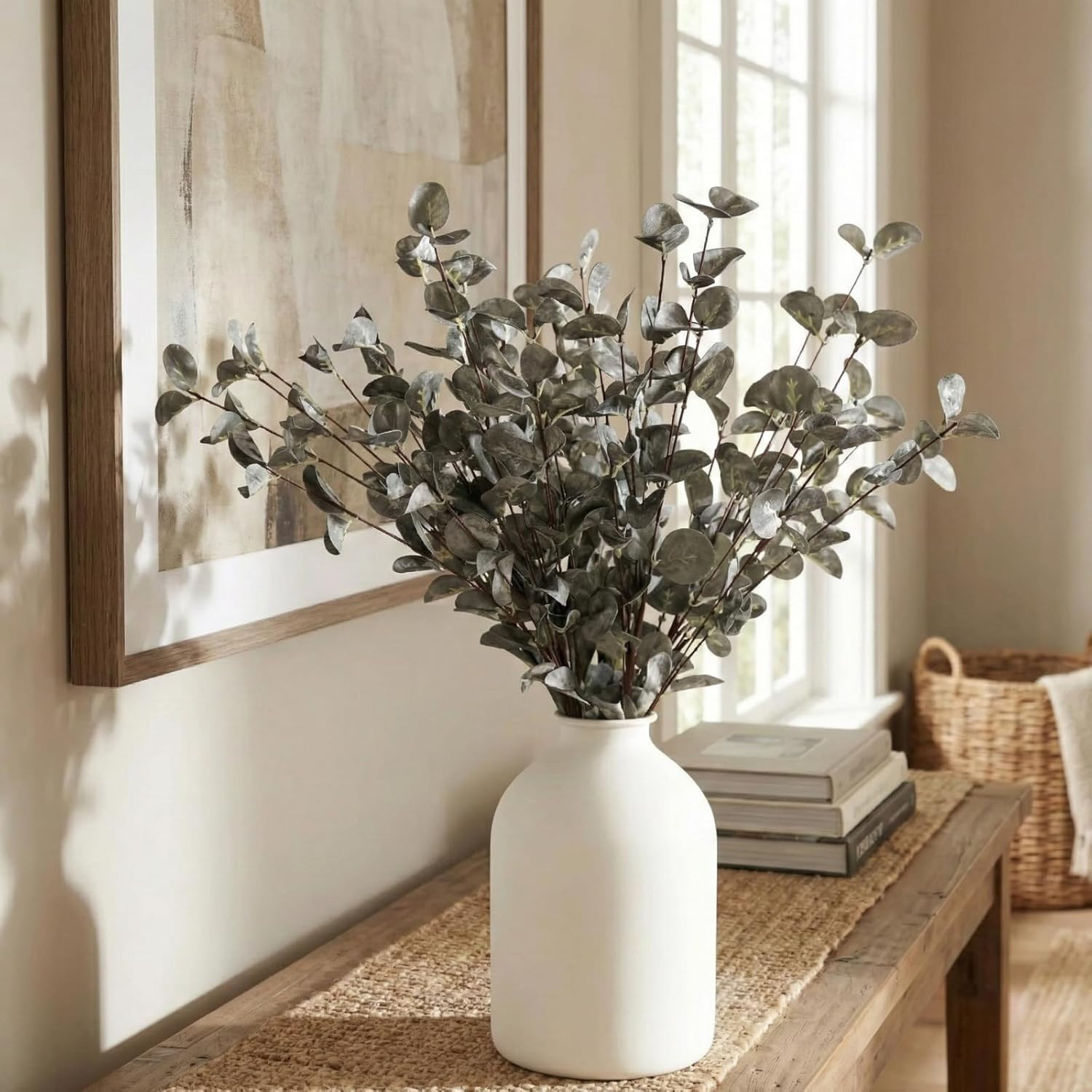 6 Branches Artificial Long Eucalpytus Stems for Tall Vase, Real Look | Eucalyptu