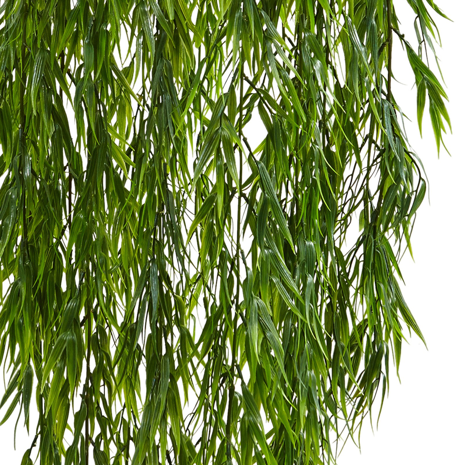 Nearly Natural Mini Bamboo Artificial Plant Hanging Basket in Green