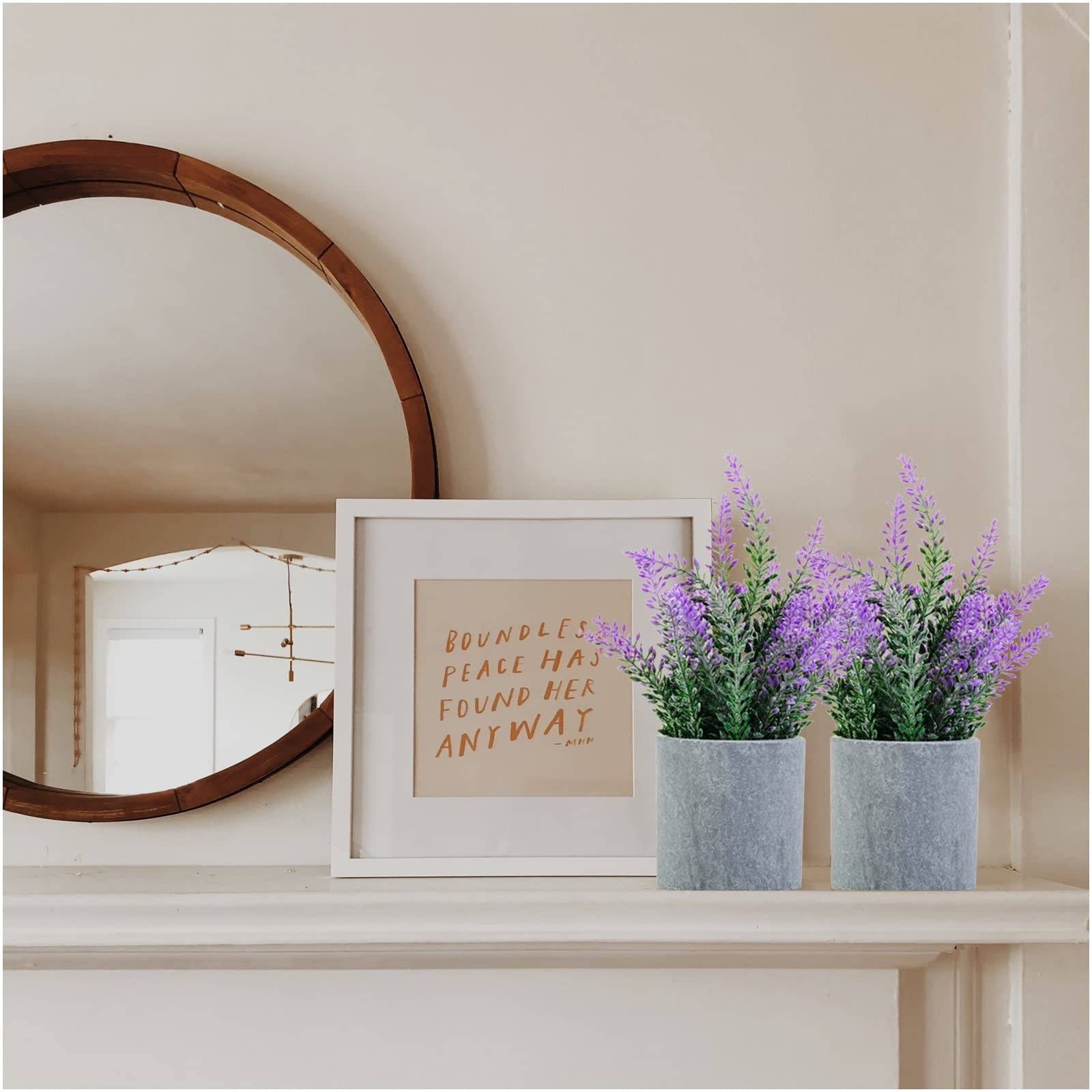 CADNLY Artificial Lavender Plant in Pots Faux Lavender Flowers Decor Fake