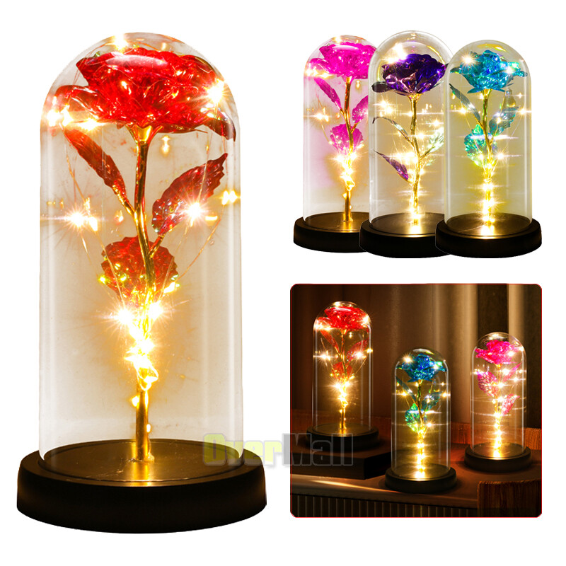 Galaxy Rose Flower Gift for Mom from Son, Daughter – LED Light Glass Flower 2025
