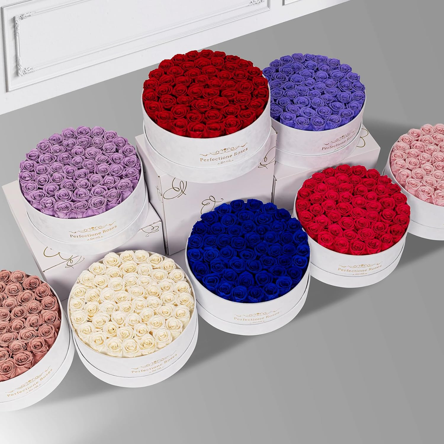 50 Piece Roses in a Velvet Box, Flowers for Delivery, Presereved Flowers Birthda