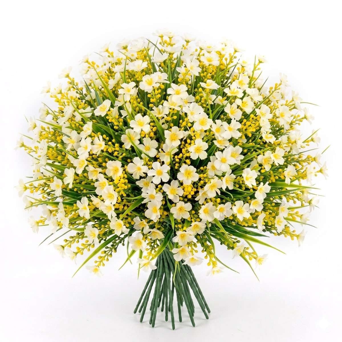 2/6/12Bundles Artificial Flowers for Outdoor, Fake Silk Flower UV Resistant Faux