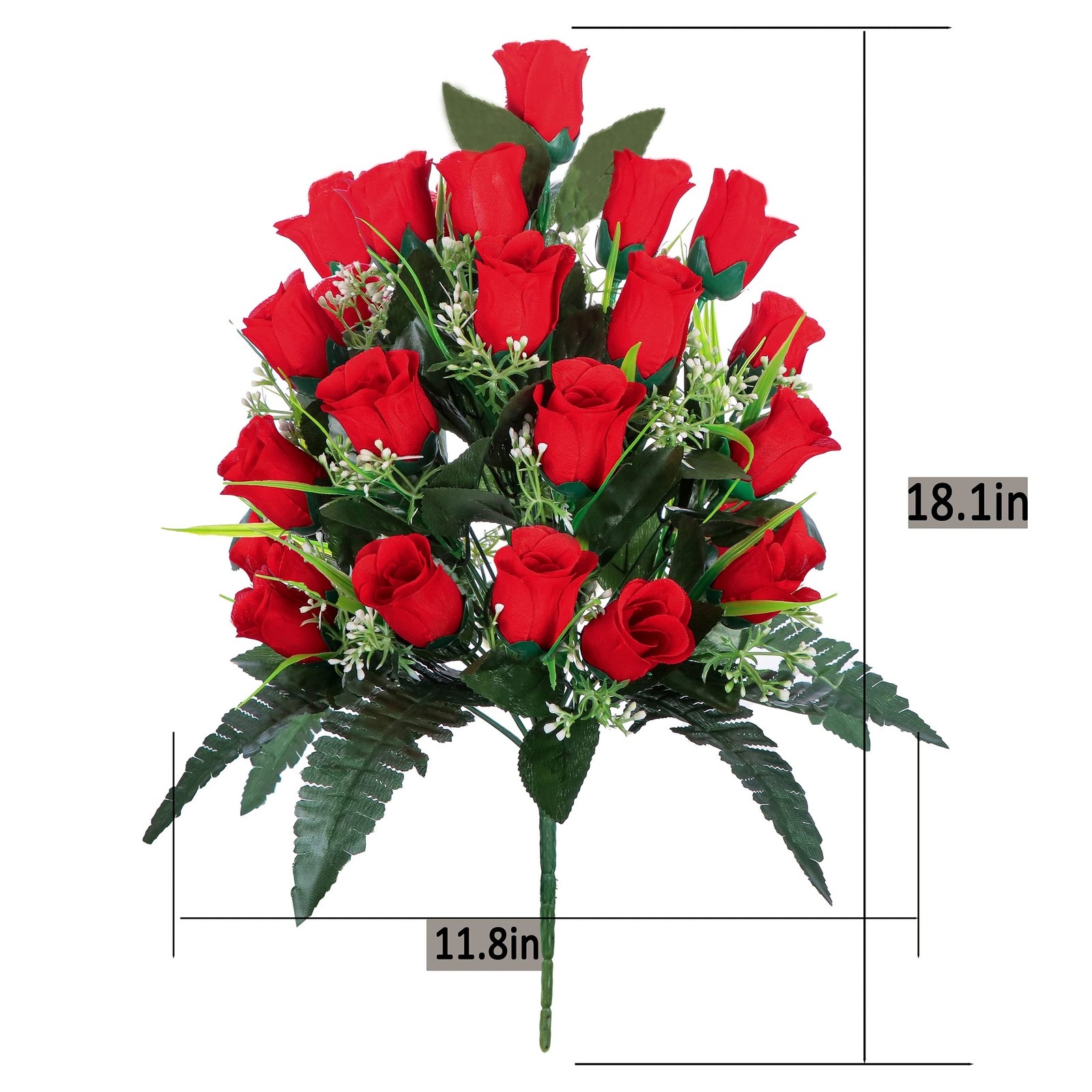 2 Sets Artificial Cemetery Flowers,Outdoor Grave Decorations Roses,Beautiful Arr