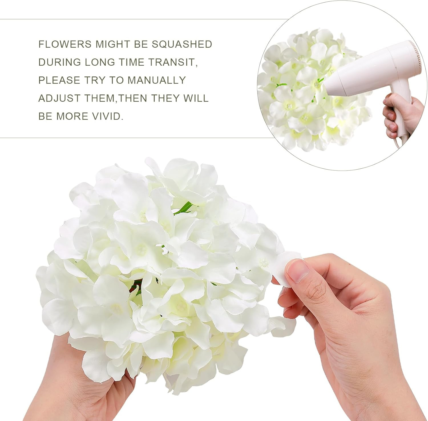 304 PCS Lifelike White Hydrangea Silk Flowers for Wedding & Home Decor