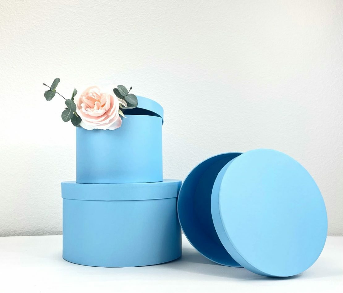 Surprise Round Flower Gift Box – Set of 3, for Luxury Flower Arrangements | W738