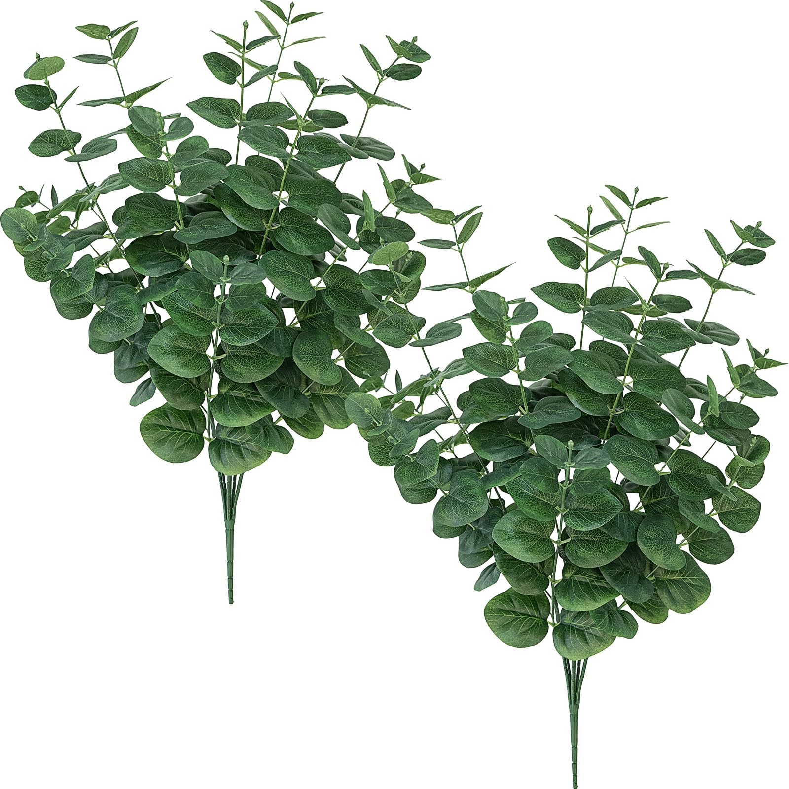 FOREST PRINCE Artificial Eucalyptus Stems 25″ Green 2 PCS Silk Decor